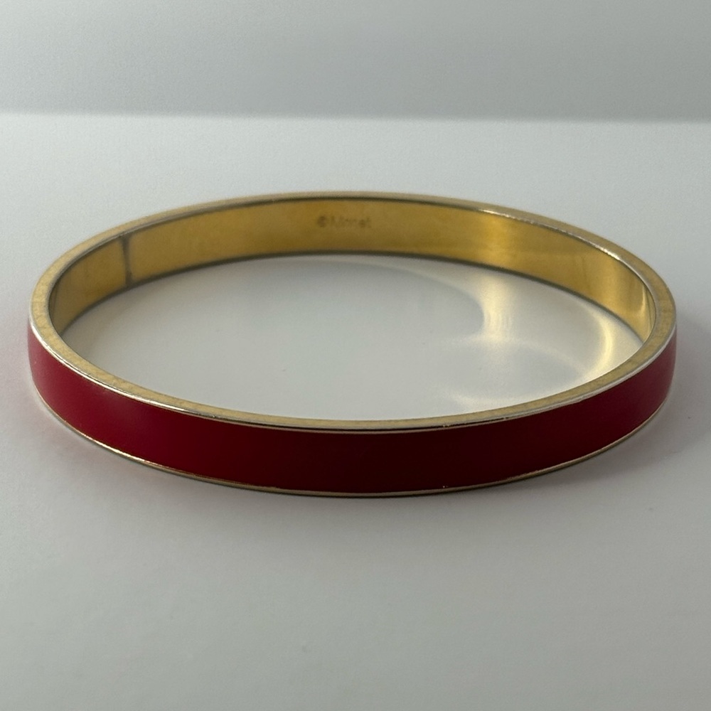 Monet Red and Gold enameled Bangle - Picture 4 of 8